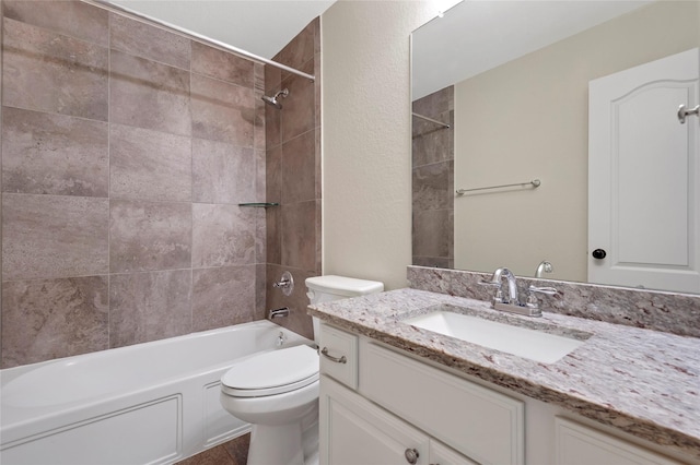 19219 S Cottonwood Green Ln, Cypress, TX 77433 - bathroom featuring toilet, tub / shower combination, and vanity