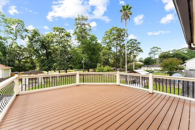 3310 Riviera Ln, Houston, TX 77338 - deck featuring view of scattered trees