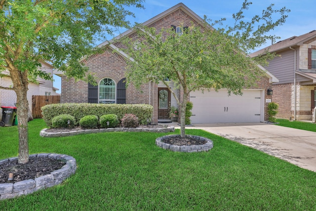 8619 Morning Dove Ln, Baytown, TX 77521 - traditional-style home featuring brick siding, driveway, and a garage