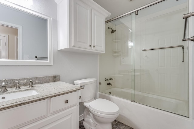 341 Sam, Houston Loop, Point Blank, TX 77364 - bathroom featuring toilet, vanity, and enclosed tub / shower combo