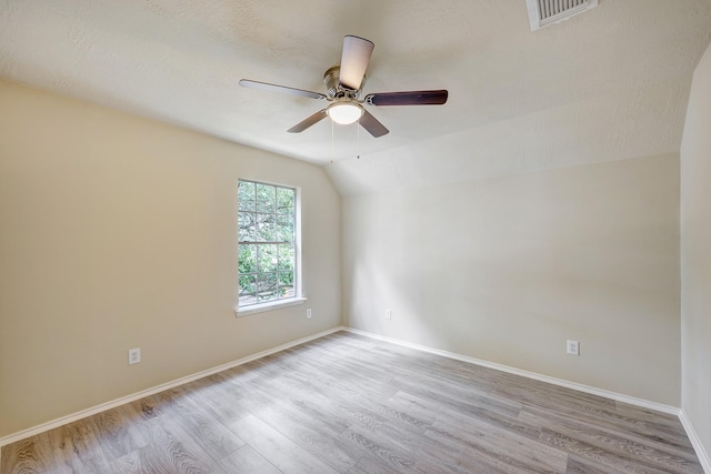 2802 Austin St, Houston, TX 77004 - unfurnished room featuring wood finished floors, ceiling fan, baseboards, and vaulted ceiling