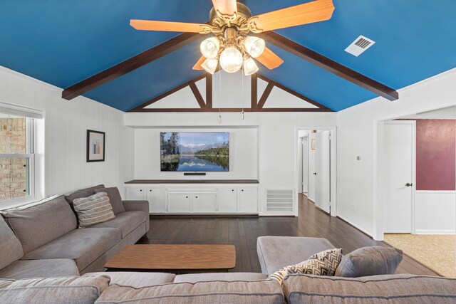 5918 Donwhite Ln, Houston, TX 77088 - living room with dark wood-type flooring and a ceiling fan