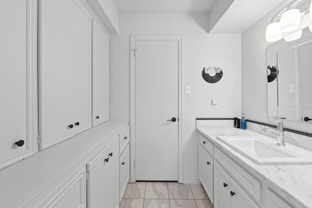 5918 Donwhite Ln, Houston, TX 77088 - bathroom featuring vanity and marble look tile flooring