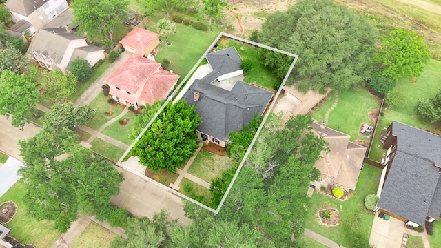 5918 Donwhite Ln, Houston, TX 77088 - aerial view of residential area with property boundaries highlighted