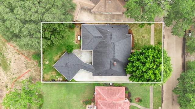 5918 Donwhite Ln, Houston, TX 77088 - aerial view of property and surrounding area featuring property parcel outlined
