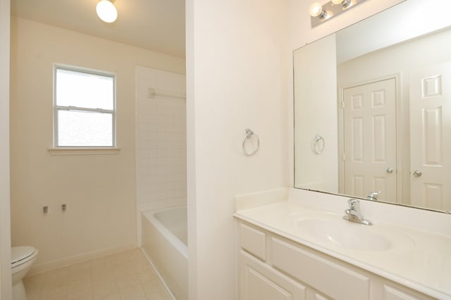 2202 Sugar Hill Dr, Deer Park, TX 77536 - bathroom with toilet, vanity, and baseboards