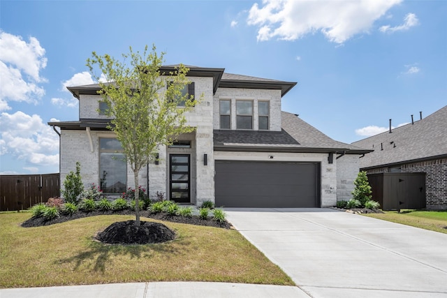 7507 Zion Grove Ct, Katy, TX 77493 - view of front facade with concrete driveway, brick siding, and an attached garage
