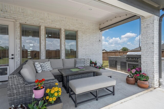 7507 Zion Grove Ct, Katy, TX 77493 - view of patio with outdoor lounge area and grilling area