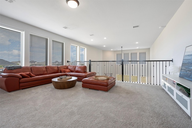 7507 Zion Grove Ct, Katy, TX 77493 - carpeted living area with recessed lighting and healthy amount of natural light