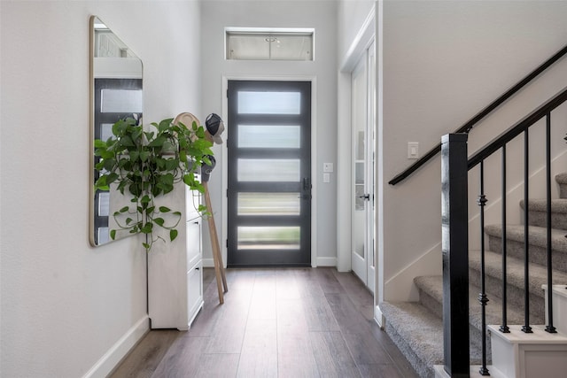 7507 Zion Grove Ct, Katy, TX 77493 - entrance foyer featuring stairway, wood finished floors, and baseboards
