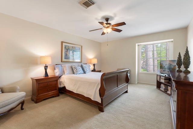 5407 Westminister Ct, Houston, TX 77069 - bedroom with light colored carpet, baseboards, and ceiling fan