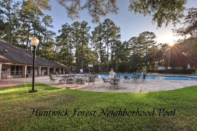 5407 Westminister Ct, Houston, TX 77069 - community pool with a lawn and a patio