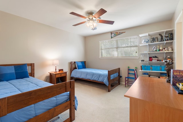 5407 Westminister Ct, Houston, TX 77069 - bedroom with light colored carpet and ceiling fan