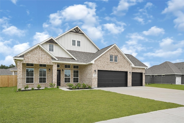 117 Big Spring Dr, Anahuac, TX 77514 - craftsman inspired home with board and batten siding, concrete driveway, brick siding, and a garage