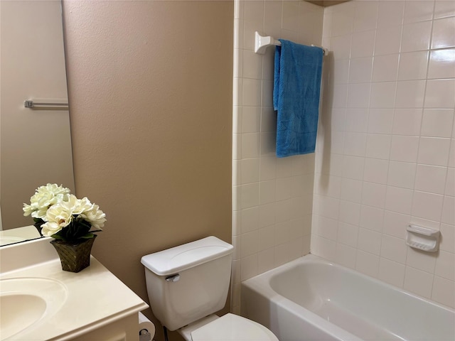 full bathroom featuring toilet and vanity