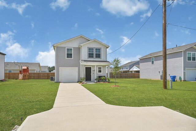 1325 Rd 5102, Cleveland, TX 77327 - view of front of house with concrete driveway, a garage, and cooling unit