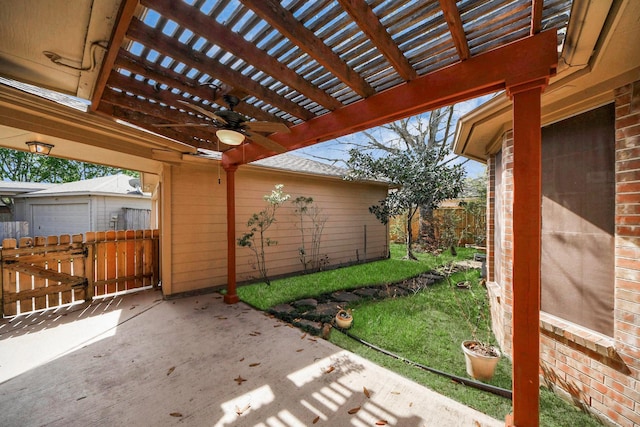 1119 Summer Brk, Sugar Land, TX 77479 - view of patio with ceiling fan and a pergola