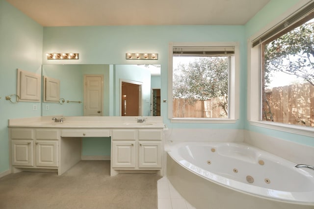 1119 Summer Brk, Sugar Land, TX 77479 - bathroom with a whirlpool tub and double vanity