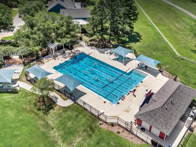 20106 Pinehaven Ln, Spring, TX 77379 - bird's eye view of a pool area