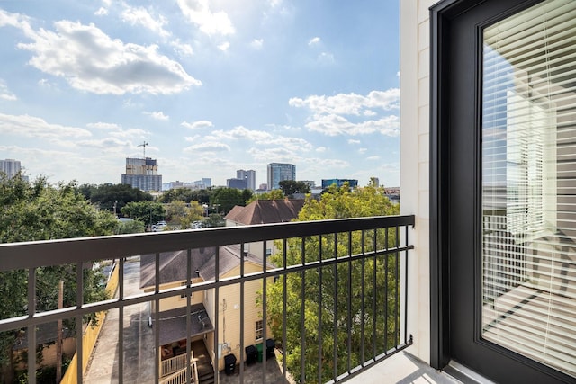 balcony with a view of city