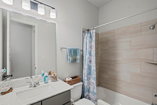 19322 Stagecoach Breeze Ln, Tomball, TX 77377 - bathroom featuring toilet, shower / bath combination with curtain, and vanity