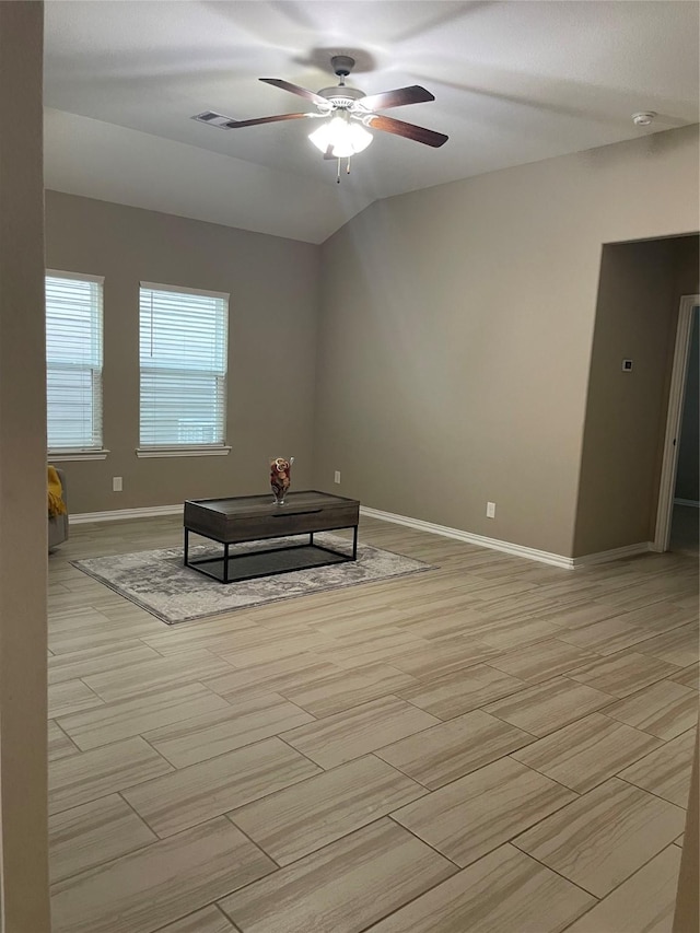 3230 Harmony Creek Ln, Spring, TX 77386 - spare room with ceiling fan, baseboards, and light wood finished floors