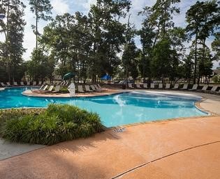 3230 Harmony Creek Ln, Spring, TX 77386 - community pool with a patio