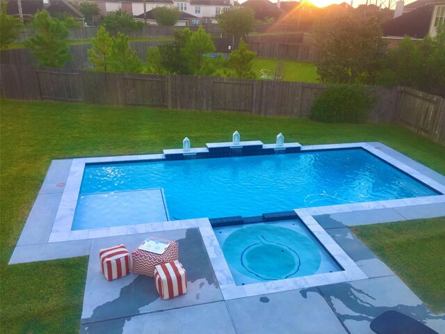 2505 Cypress Springs Ct, Pearland, TX 77584 - view of pool with a pool with connected hot tub