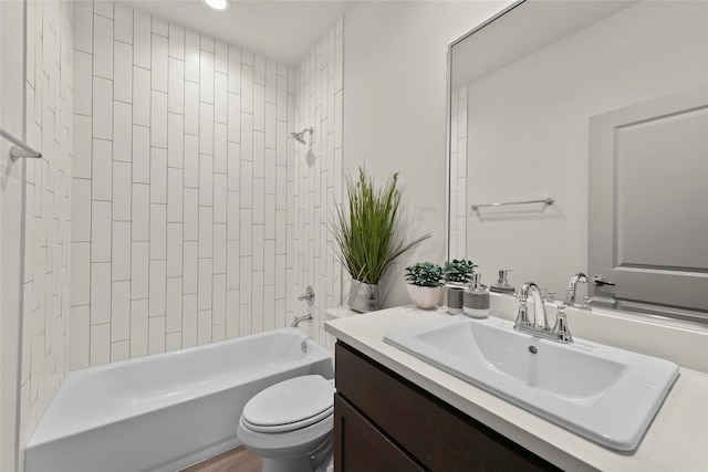 64 Dipping Ln, Houston, TX 77076 - bathroom with toilet, vanity, and shower / bath combination