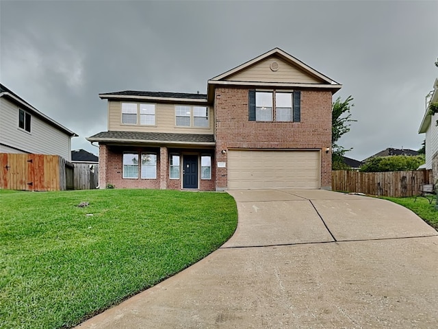 18481 Sunrise Oaks Ct, Montgomery, TX 77316 - view of front of property featuring an attached garage, brick siding, and concrete driveway