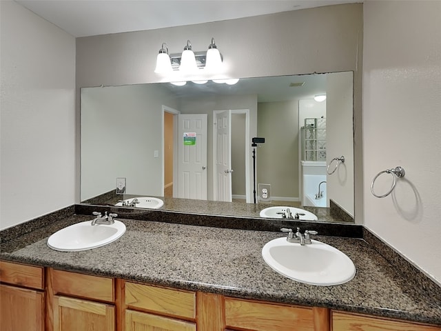 18481 Sunrise Oaks Ct, Montgomery, TX 77316 - full bathroom featuring double vanity and a shower
