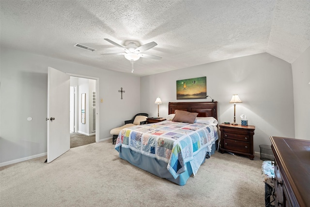 16107 York Minster Dr, Spring, TX 77379 - bedroom featuring carpet, a textured ceiling, baseboards, and ceiling fan