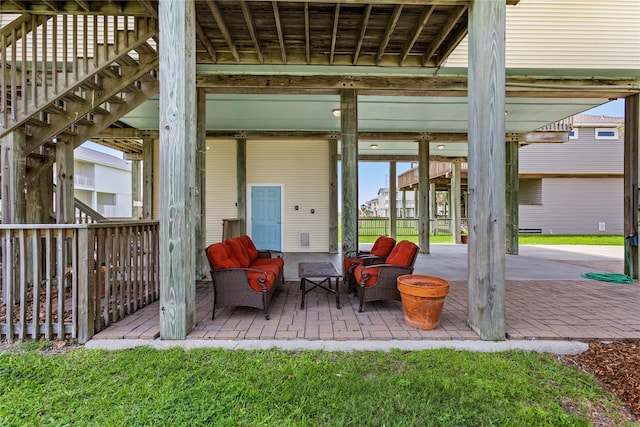 4114 Courageous Ln, Galveston, TX 77554 - view of patio featuring an outdoor living space