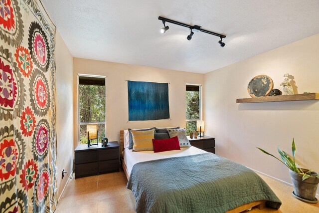 827 Magnolia St, Livingston, TX 77351 - bedroom featuring rail lighting and baseboards