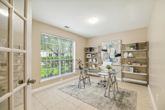17426 Little Riata Dr, Houston, TX 77095 - tiled home office with baseboards