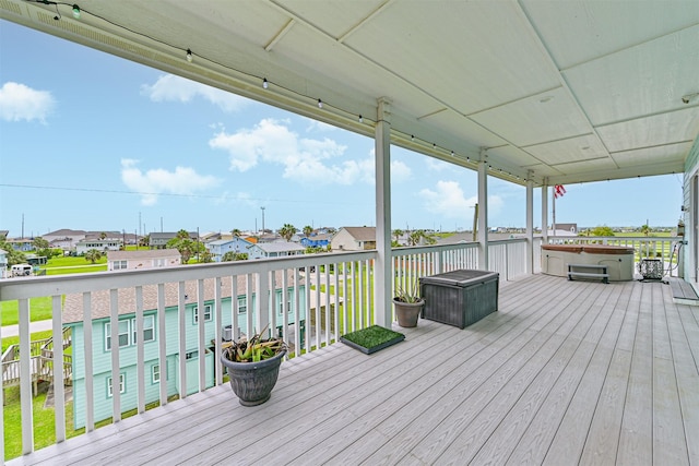 16631 Jean Lafitte Rd, Galveston, TX 77554 - wooden terrace with a residential view