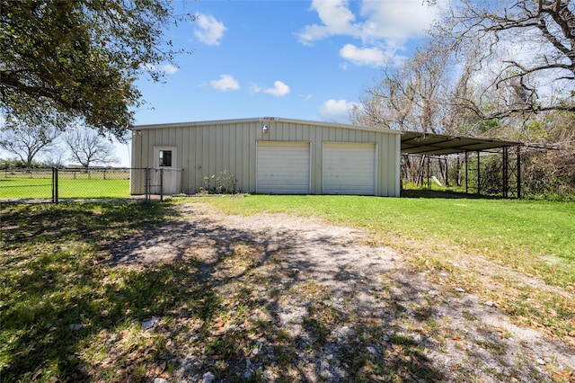 6211 Sjolander Rd, Baytown, TX 77521 - garage with a garage and dirt driveway