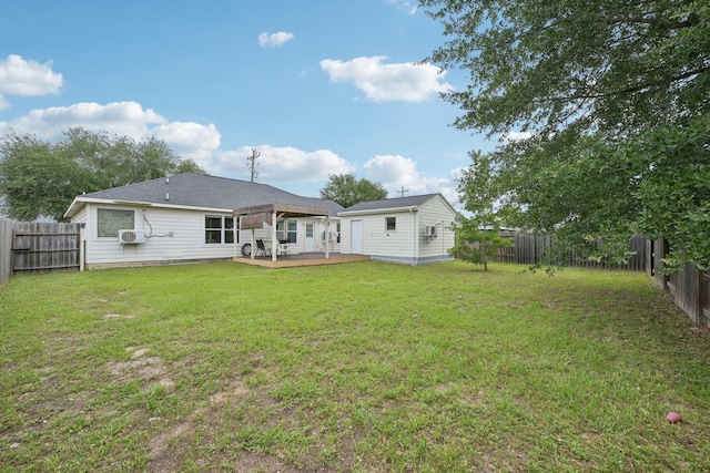 back of property with a wooden deck