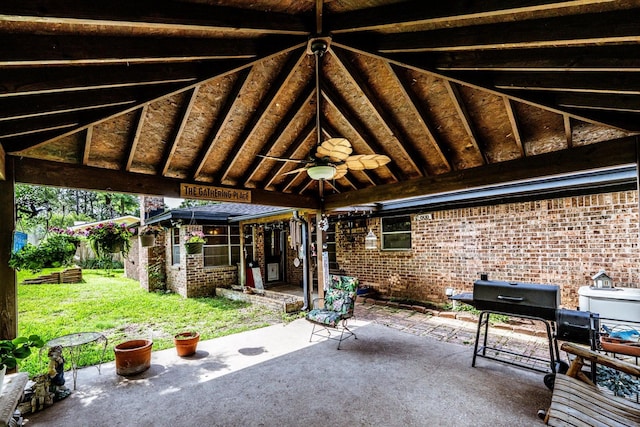 229 Willowbend St, Huntsville, TX 77320 - view of patio / terrace featuring ceiling fan and a gazebo