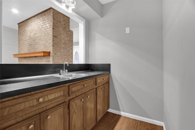 6214 Oak Masters Dr, Spring, TX 77379 - bathroom featuring wood finished floors, baseboards, and vanity