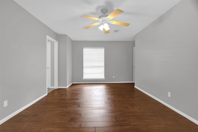 6214 Oak Masters Dr, Spring, TX 77379 - spare room with ceiling fan, wood finished floors, and baseboards