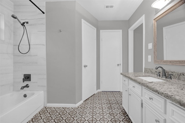 6214 Oak Masters Dr, Spring, TX 77379 - bathroom with vanity, shower / bathtub combination, and baseboards