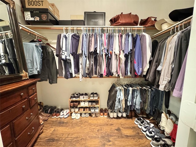 969 Gowan Dr, Conroe, TX 77301 - spacious closet featuring wood finished floors