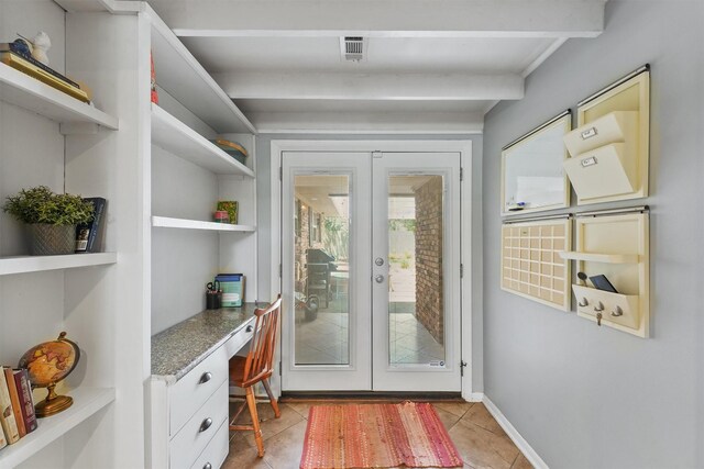 10438 Brinwood Dr, Houston, TX 77043 - doorway to outside featuring french doors and light tile patterned flooring