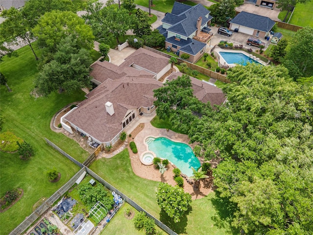 view of property location with a pool