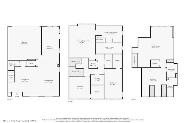 1206 Lake Pointe Pkwy, Sugar Land, TX 77478 - floor plan / room layout