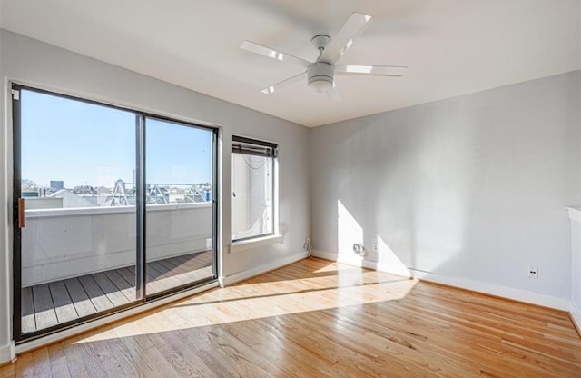 730 Ruthven, Houston, TX 77019 - empty room featuring wood finished floors, baseboards, and a ceiling fan