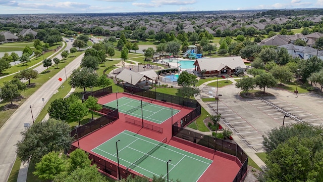 bird's eye view of a pool