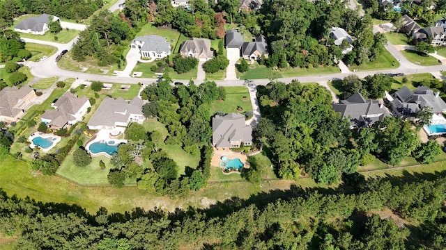 5523 Harvest Oak Landing Dr, Spring, TX 77386 - aerial view of property's location with a pool and nearby suburban area