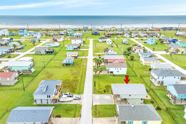 4126 Grayson Dr, Galveston, TX 77554 - aerial perspective of suburban area featuring a nearby body of water